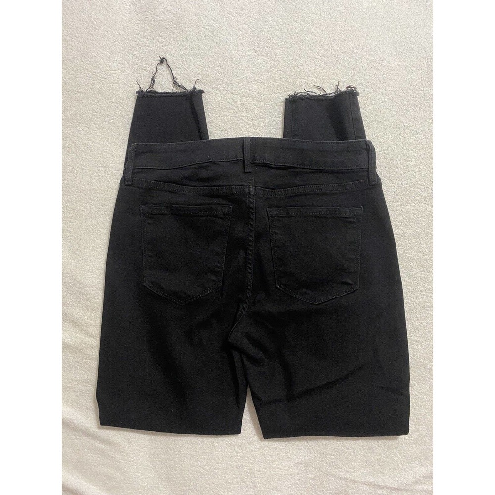 old navy black jeans size 8 raw edge distressing